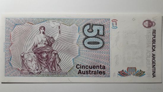 Аргентина, 50 аустралей 1986 г. Серия A. UNC.