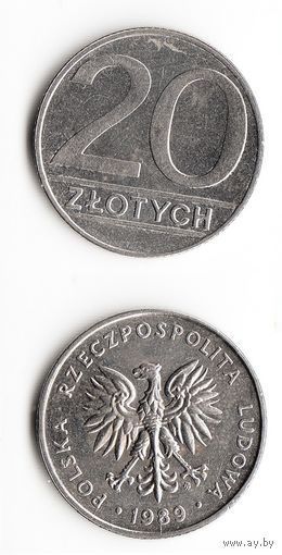 20 злотых Польша 1989 года