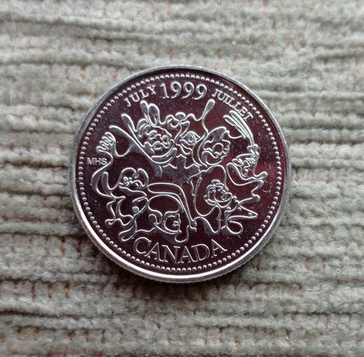 Werty71 Канада 25 центов 1999 Июль