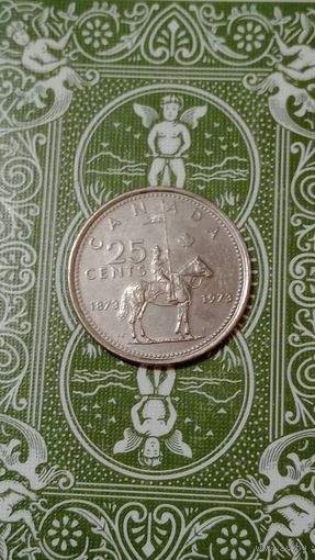 Канада 25 центов 1973 100 лет полиции
