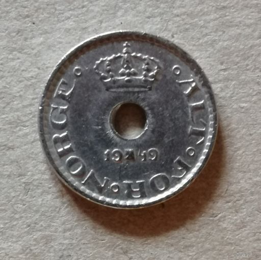Норвегия 10 эре, 1949 г., KM# 383  ю