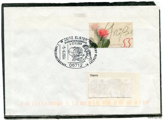 Германия. Конверт п.п. с СГ. Филвыставка. Цветы Гашение 2004