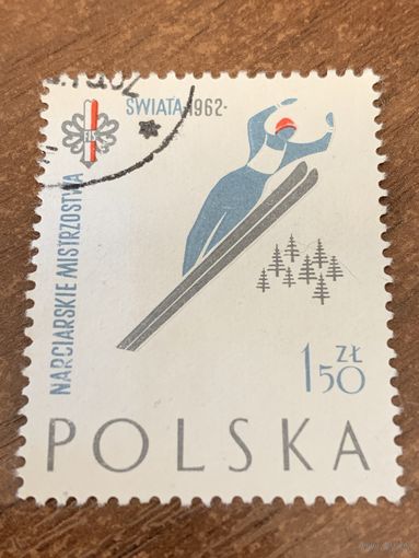 Польша 1962. Чемпионат мира по лыжам в Закопане. Марка из серии