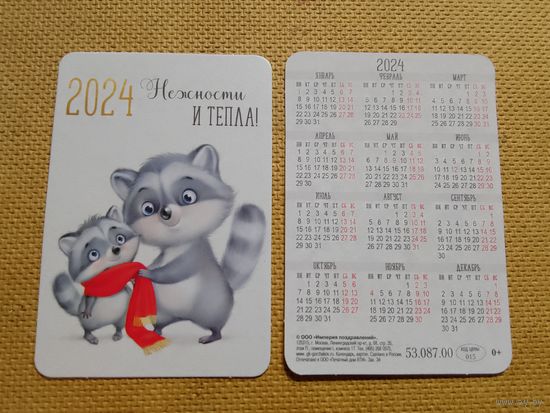Карманный календарик. Еноты. 2024 год
