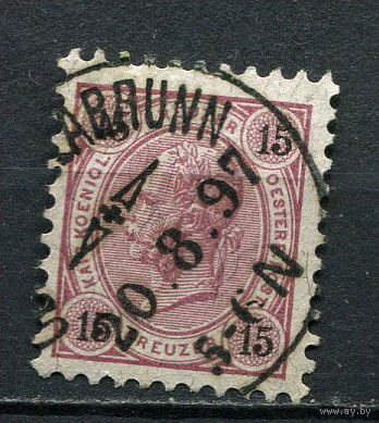 Австро-Венгрия - 1890 - Император Франц Иосиф - 15Kr - [Mi.56] - 1 марка. Гашеная.  (Лот 20EL)-T2P8