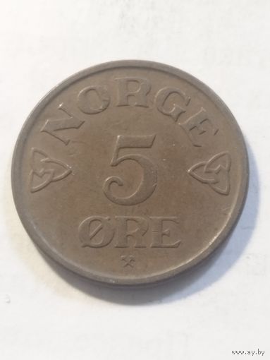 Норвегия 5 оре 1955