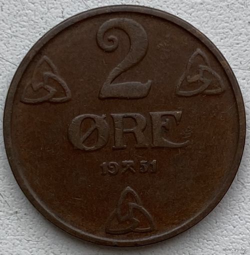 Норвегия 2 эре 1951 г.