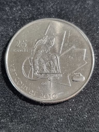 Канада 25 центов 2007 X зимние Паралимпийские Игры. Ванкувер 2010. Кёрлинг на колясках Unc