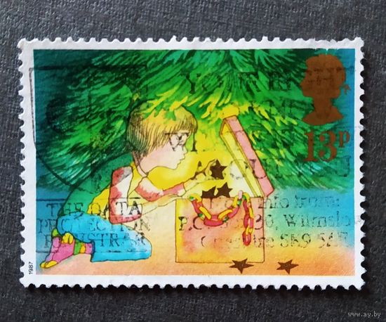 Марка Великобритания 1987 год Рождество