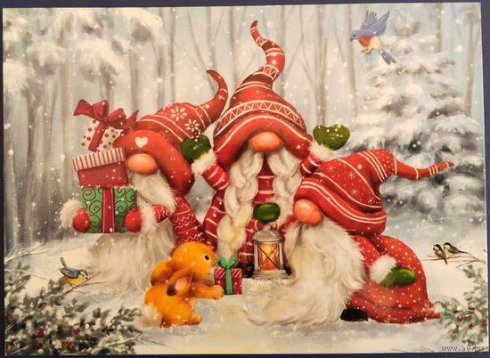 Рождественские гномы с кроликом. Макико. Белорусь. 2022 г.