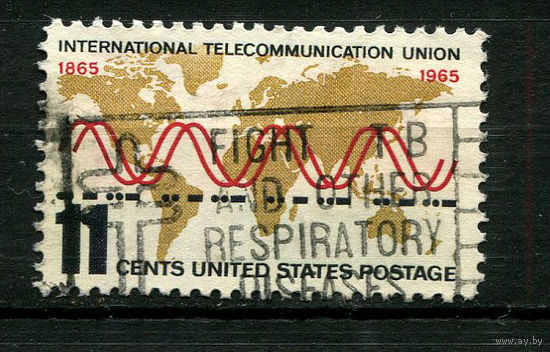 США - 1965 - 100-летие Международного союза электросвязи - [Mi. 890] - полная серия - 1 марка. Гашеная.  (Лот 50BO)