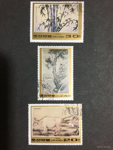 Картины, КНДР, 1984, серия 3 марки