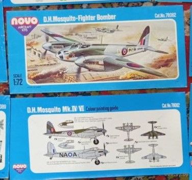 NOVO 1/72 F187 DH-98 Mosquito оригинальная коробка (верх + низ)