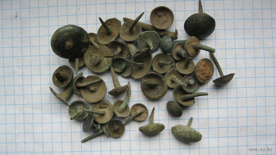 Гвозди старинные . Бронза. 40 шт.