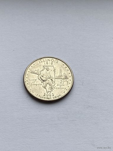25 центов 2003 г. Иллинойс, США