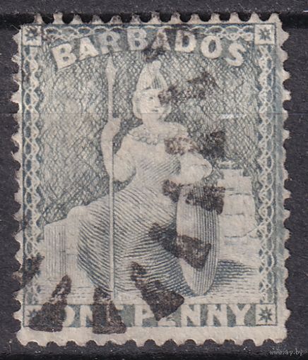 78.BrKCI. Великобритания. Колонии. Барбадос. Стандарт. Виктория. 1875 г. 1P. Mi.#26C.