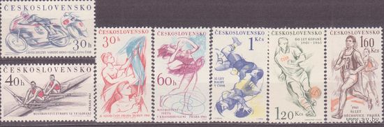 ЧССР 1961 1244-1250 Спорт Футбол Бег Мотоцикл ** (СЛ2