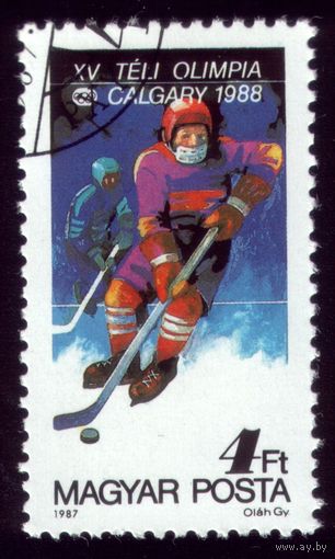1 марка 1987 год Венгрия Хоккей 3932