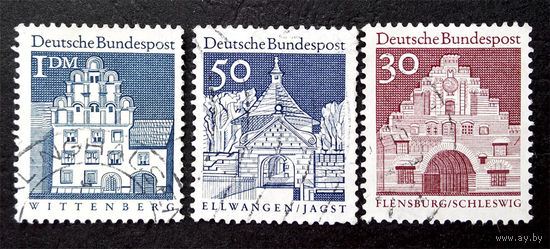 Германия 1966-69 г. Архитектура, 3 марки #0045-A1