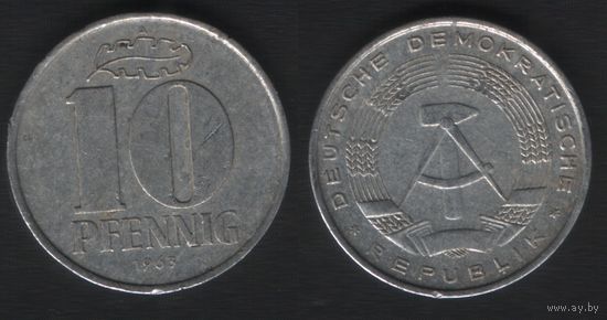 Германия ГДР km10 10 пфенниг 1963 год (_10