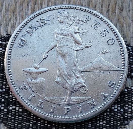 Американские Филипины 1 песо 1908 года, S. Редкая! Серебро! Сторгуй за свою цену, предложи обмен! S80