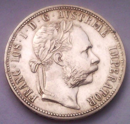 РАСПРОДАЖА!!! - АВСТРИЯ 1 флорин 1888 год "ФРАНЦ ИОСИФ I" (серебро)