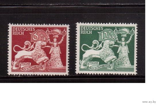 Германия-1942,(Мих.816-817)  ** , Золото, Ювелирные изделия (полная серия)