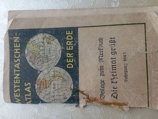 Атлас Мира и колоний Германии на 1941 г. (  Для ком. состава 13  на 8 см ) С рубля.