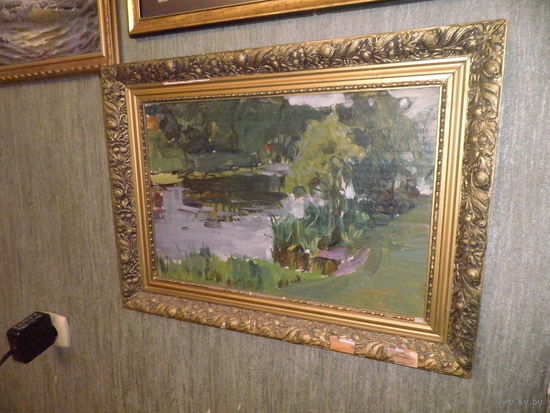 Картина Пейзаж,картон,масло,печать RADOM на картоне,ср.20-го в.