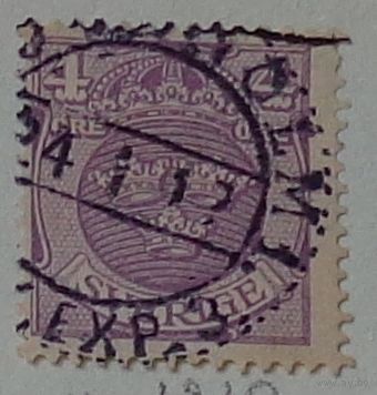 Малый герб - щит с тремя золотыми  коронами . Швеция.  Дата выпуска:1910