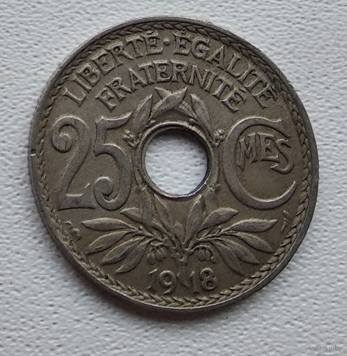 Франция 25 сантимов, 1918 3-7-4