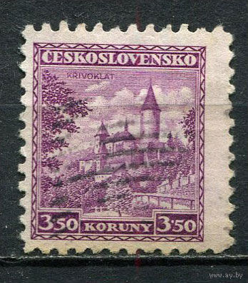 Первая Чехословацкая республика - 1932 - Архитектура 3,50Кс - [Mi.311] - 1 марка. Гашеная.  (Лот 81Ga)-T25P40