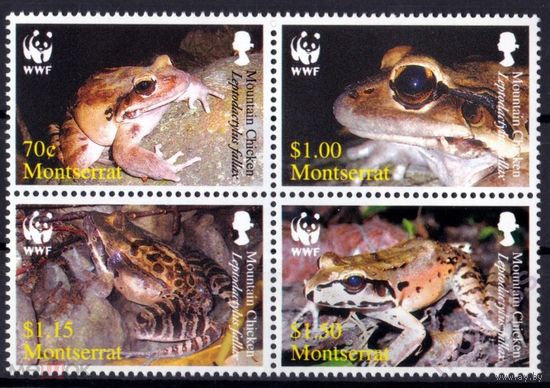 Монтсеррат Фауна WWF Лягушки Серия 4 м. MNH (70)