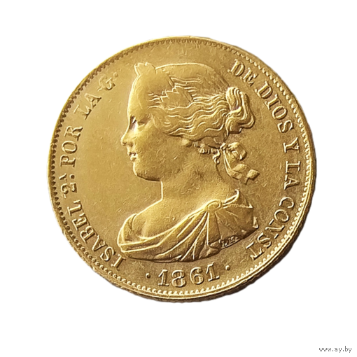 100 реалов Испания 1861г.
