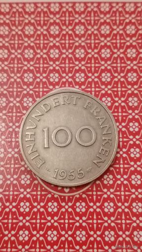 Саар 100 франков 1955