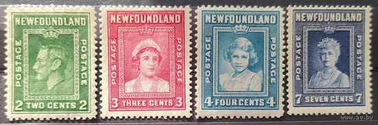 Британские колонии. Ньюфаундленд 1938-1941 SG269,271,277,279 MNH