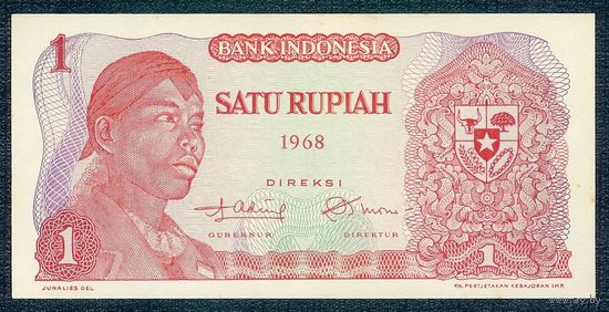 Индонезия, 1 рупия 1968 год. UNC-