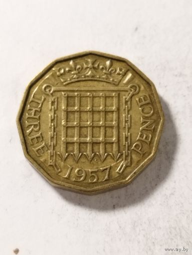 Великобритания 3 пенса 1957