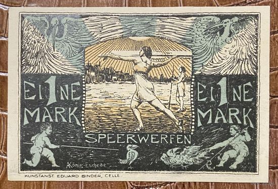 Нотгельд 1 марка 1921 год. Целле. Веймарская республика