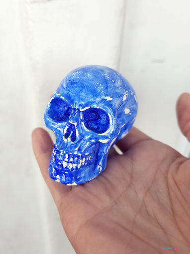 Лот С 1 РУБЛЯ! много лотов! Черепок фигурка сувенир небольшой (СИНИЙ)