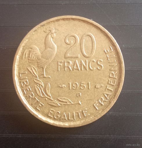 20 франков 1951 г, Франция