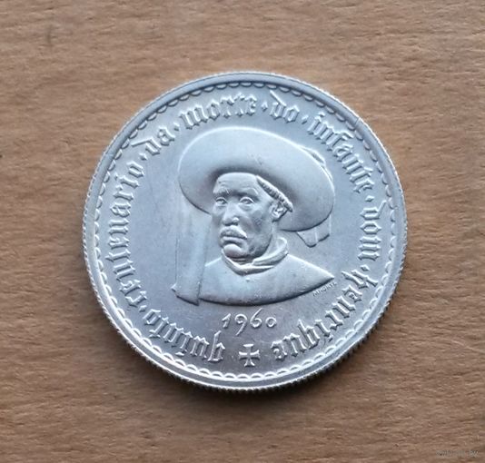 Португалия, 5 эскудо 1960 г., серебро 0.650, 500 лет со дня смерти принца Энрике Мореплавателя