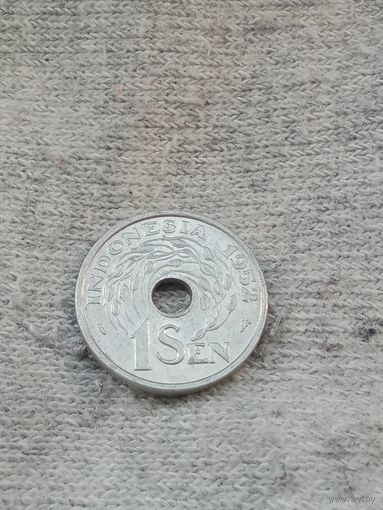25. Распродажа коллекции! Индонезия 1 сен, 1952 г. Редкий номинал. Одна на АУ! UNC!