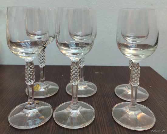 Винтажный набор бокалов 6 штук Богемия в идеальном состоянии в оригинальной коробке. 90 мл