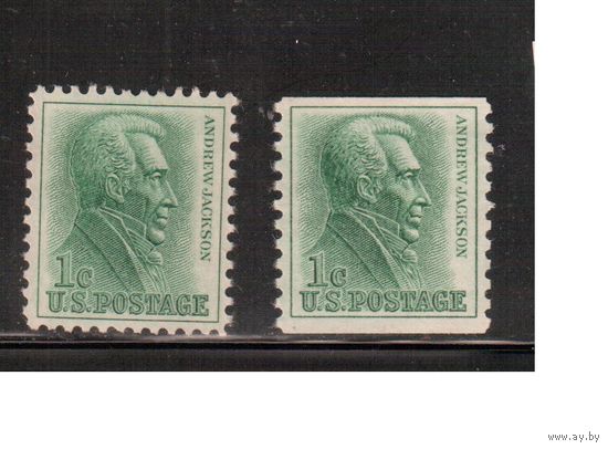 США-1961, (Мих.816 А+С) , * (без клея) ,Стандарт, Личности, Президенты, Джексон, 2 зубцовки