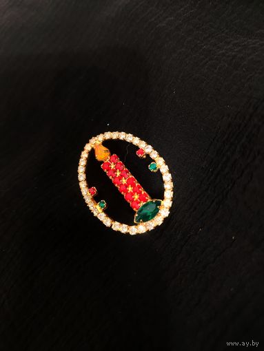 Брошь, винтаж, Рождественская свеча