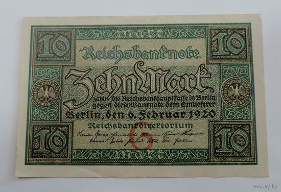 10 марки 1920 г. Германия