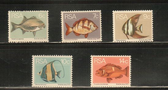 ЮАР-1974 (Мих.466-471) , ** ,  Морская фауна, Рыбы ,