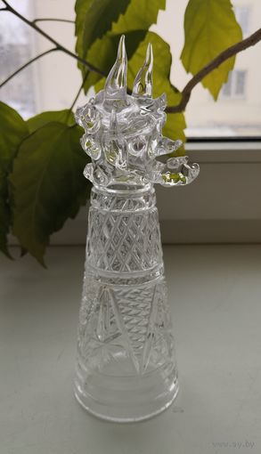 Фужер штрафной, "на посошок" Чертик (высота 18.5 см). Хрусталь