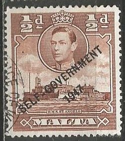 Мальта. Король Георг VI. Форт Сант Анджела. Надпечатка "Самоуправление". 1948г. Mi#200.